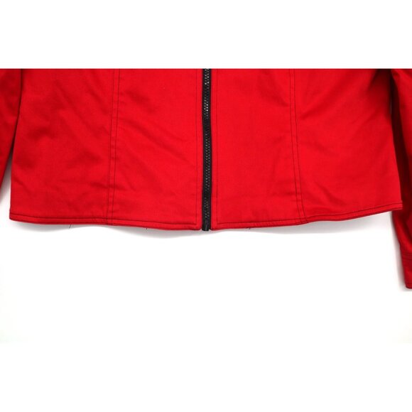 Maggy London Red Zip-Up Jacket Pockets Round Neckline Sz 12 Preppy Office Career - Picture 7 of 13